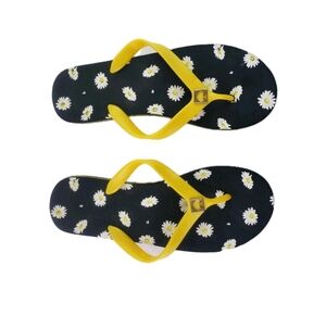 Kate Spade Womens Daisy Flip Flops - Black and Yellow Size 9